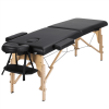 84'' 2 Sections Adjustable Folding Massage Bed, Black