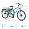 Adult Tricycle Bike,7-Speed Mountain Tricycle,26-Inch 3 Wheels,Comfortable Widen Saddle,Rear Integrated Shopping Basket