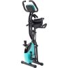 Folding Exercise Bike, Fitness Upright and Recumbent X-Bike with 10-Level Adjustable Resistance, Arm Bands and Backrest